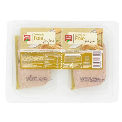 CREME DE FOIE PUR PORC BF BARQUETTE SECABLE 2X50 G