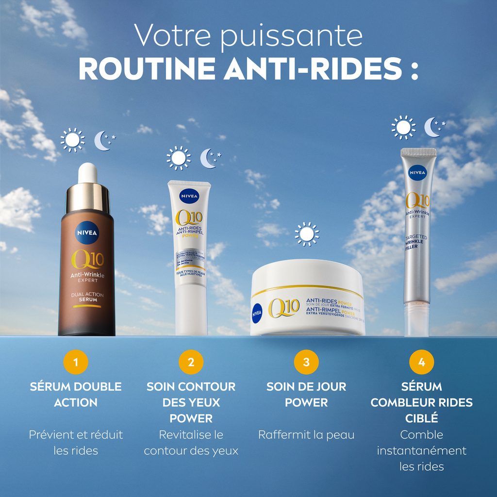 Crème visage jour anti-rides extra fermeté Q10 Power FPS 15 NIVEA le pot de 50ml