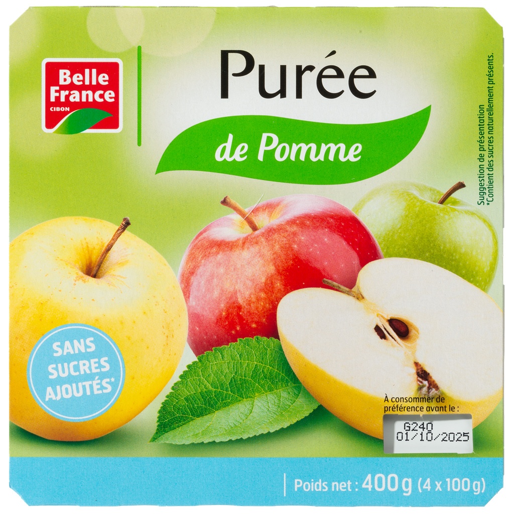 Unsweetened Apple Puree Belle France 4x100g