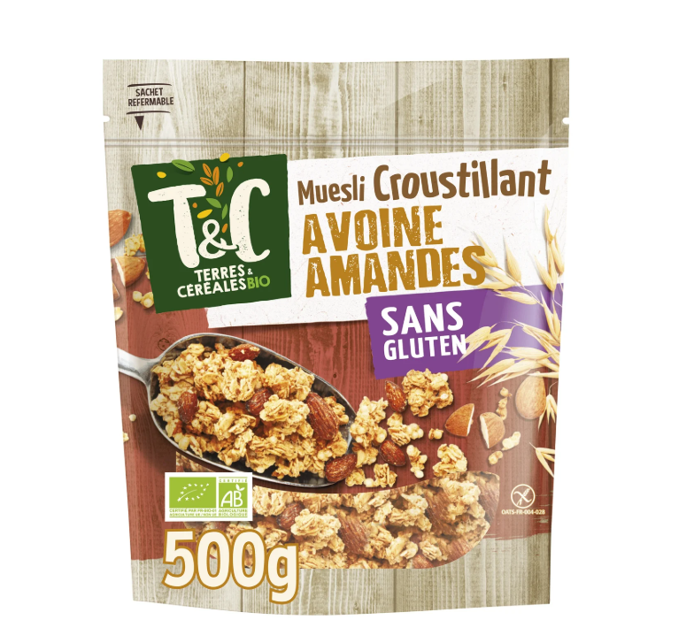 500G BIO MUESLI CROUST.AVOINE AMANDE