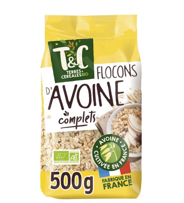 500g Organic Oat Flakes Terres & Céréales