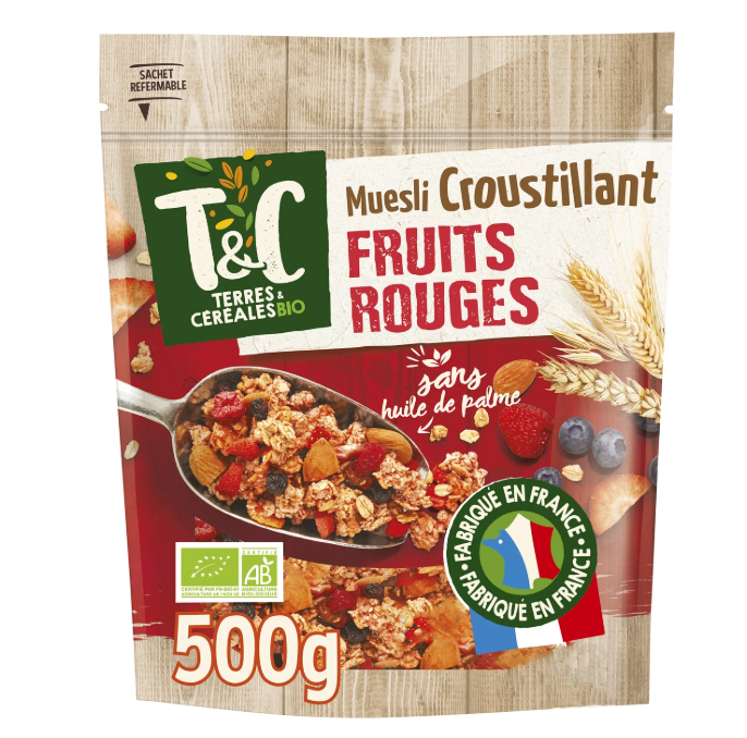 500G BIO MUESLI CROUST.FRTS RGES T&CEREA