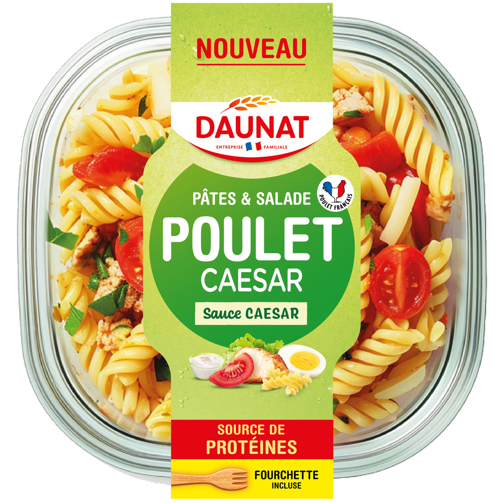 SALADE PATES GOURMANDES POULET CAESAR DAUNAT 250G