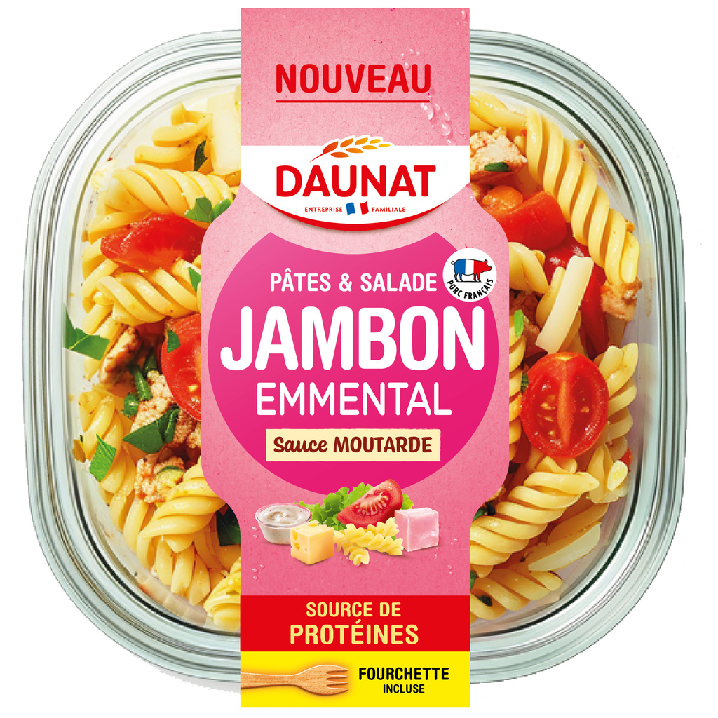 SALADE PATES GOURMANDES JAMBON EMMENTAL DAUNAT 250G
