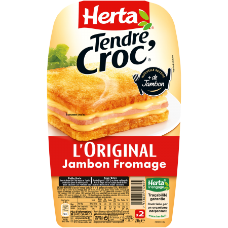 HERTA Croque-Monsieur Jambon fromage sans nitrite x2 200G