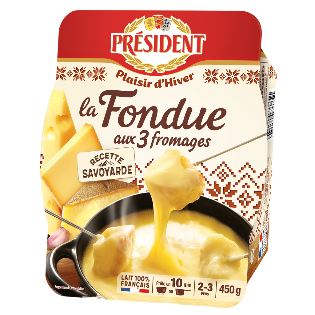 PRESIDENT 3 CHEESE FONDUE 450g