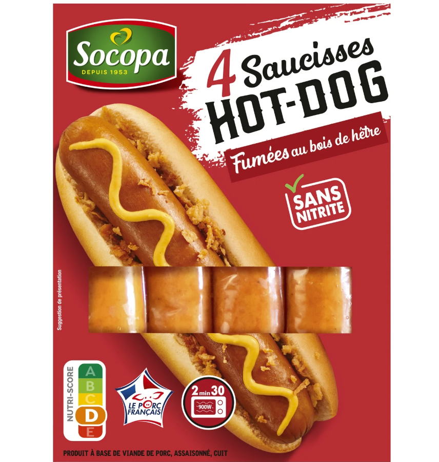 4X280G SAUCISSES HOT DOG SOCOPA