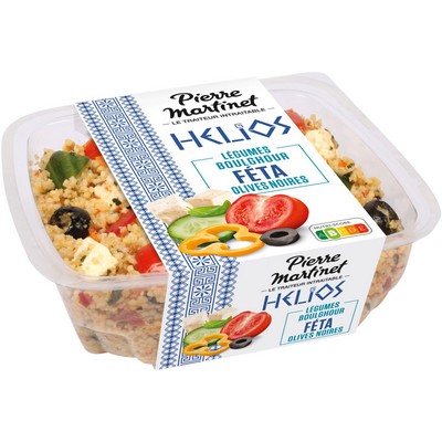 Salade Hélios - Boulghour,Fêta, légumes, Olives noires 220g
