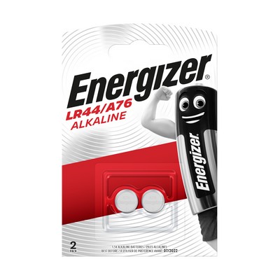 Pile bouton alcaline Energizer LR44/A76, pack de 2