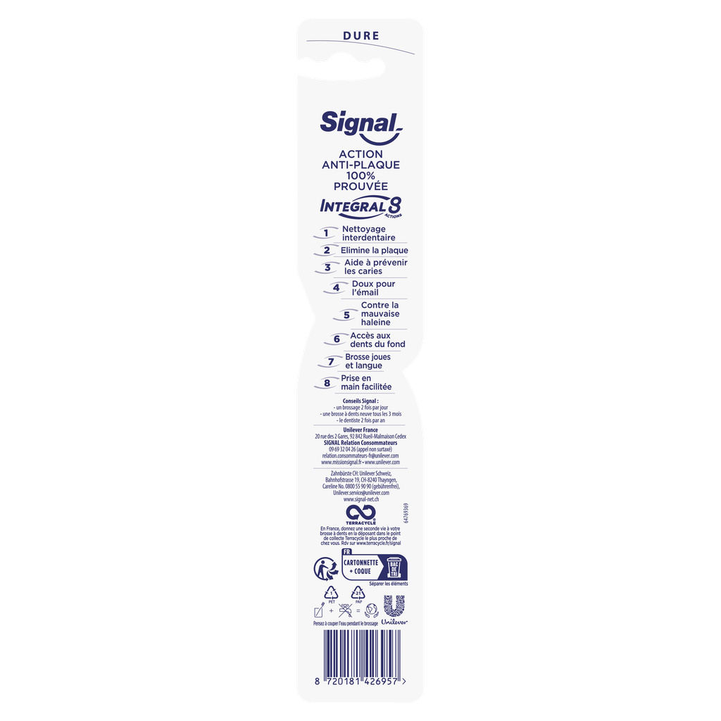 Brosse à Dents Soin Complet Signal Integral 8 Dure x1