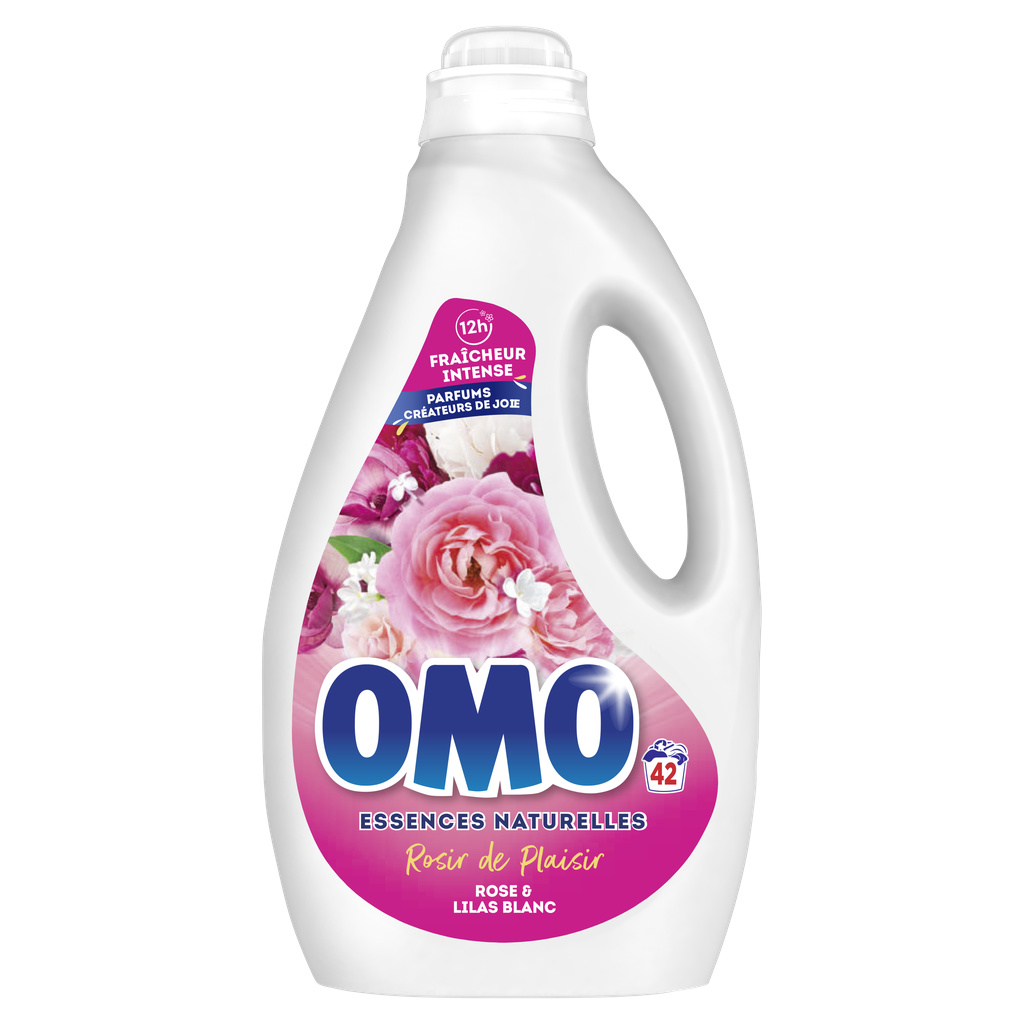 Omo Liquid Laundry Detergent Rose & White Lilac 1.764L - 42 Washes