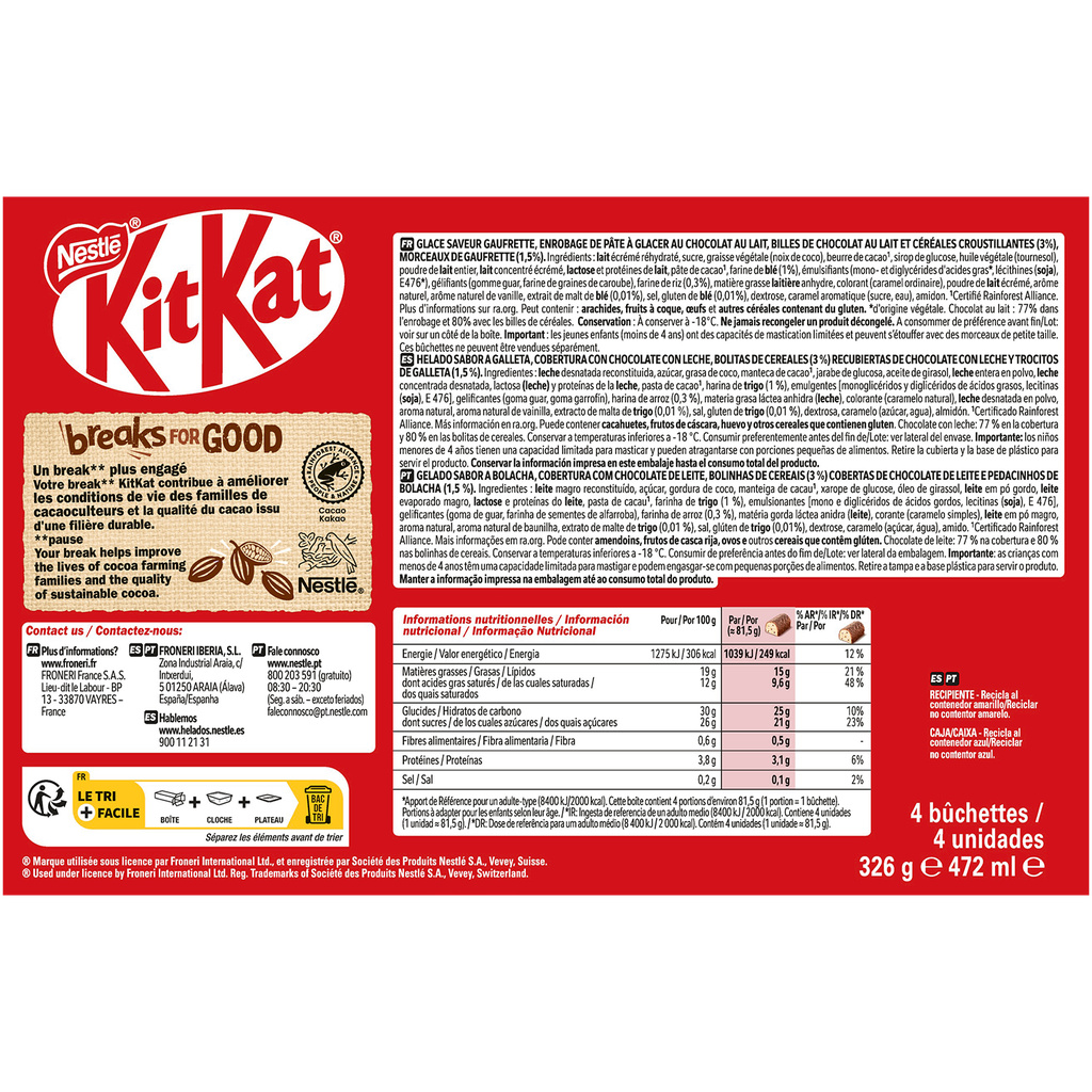 4 KITKAT Sticks 326G
