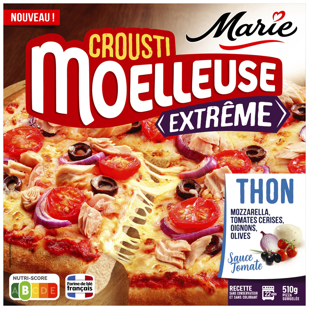 Crispy & Fluffy Extreme Pizza – Tuna – 510g Mozzarella, Cherry Tomatoes, Onions, Olives