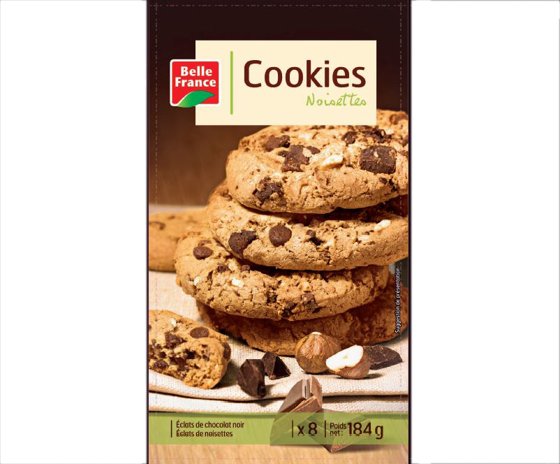 MAXI COOKIE CHOC NOIR NOISETTES X 8 BF FILM 184 G