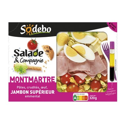 SODEBO SALADE&CIE 320G MONTMARTRE JAMBON EMMENTAL