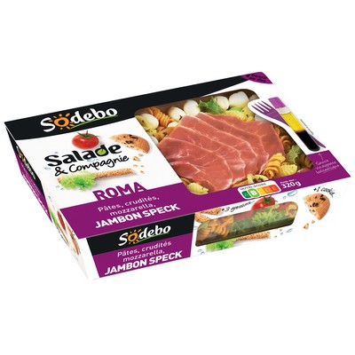 SODEBO SALADE&CIE 320G ROMA MOZZA JAMBON SPECK 
