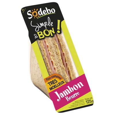 Sodebo Simple&Good Club Ham & Butter Sandwich 125g