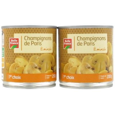 Sliced Paris Mushrooms Belle France 2 x 1/4 Tin 390g