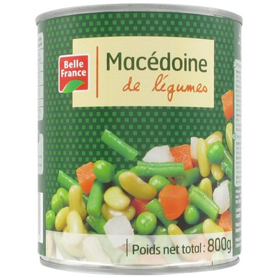 MACEDOINE DE LEGUMES BF BOITE 4/4 OF 800 G
