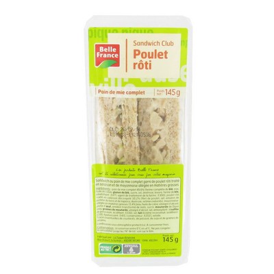 SDW CLUB POULET ROTI BF BARQUETTE 145 G 