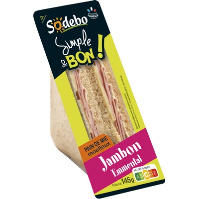 Sodebo Simple & Good Ham Emmental Club Sandwich 145g