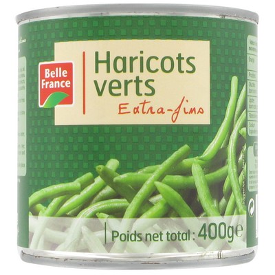 Extra Fine Green Beans Belle France Can 400g