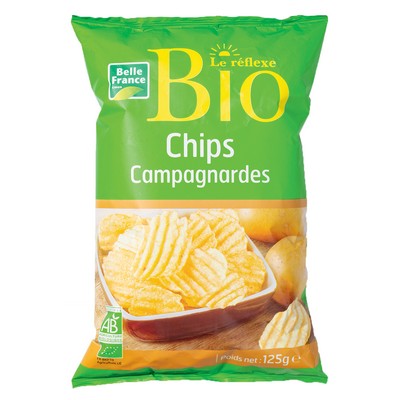 Organic Country-Style Chips Belle France 125g Bag