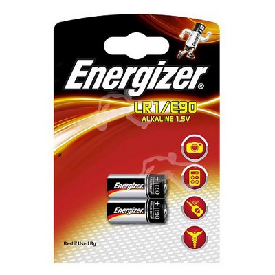 Pile alcaline miniature Energizer LR1/E90, pack de 2 