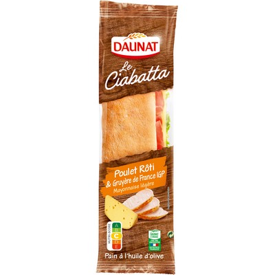 Ciabatta with Roast Chicken and Gruyère from France IGP 200g