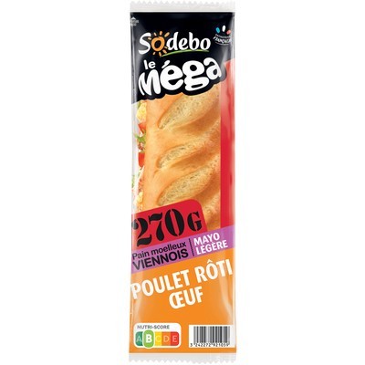 Sodebo Mega Baguette Chicken & Egg Sandwich 270g