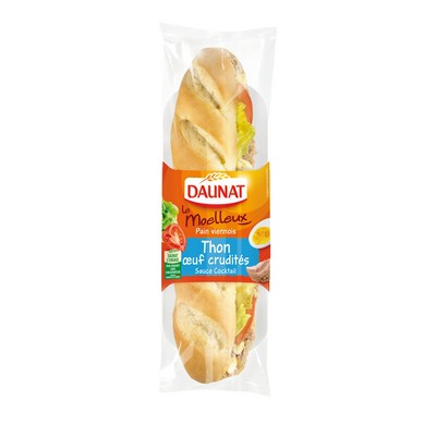 Soft Baguette with Tuna, Egg & Crudités Daunat 230g