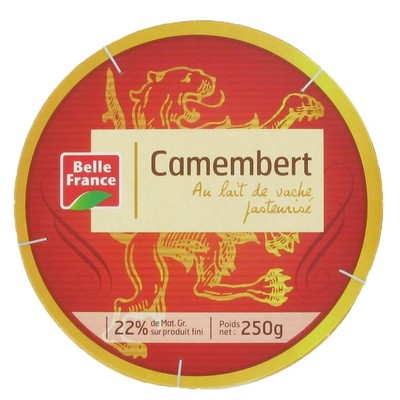 Camembert au Lait de Vache Pasteurisé BF Boîte 250g