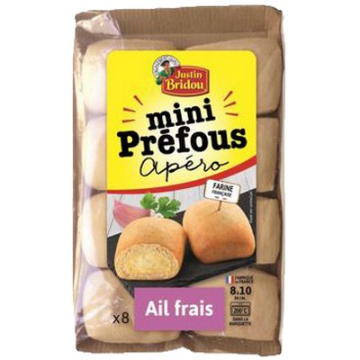 Justin Bridou Mini Préfou Apéro Ail Frais 136g 8 Portions