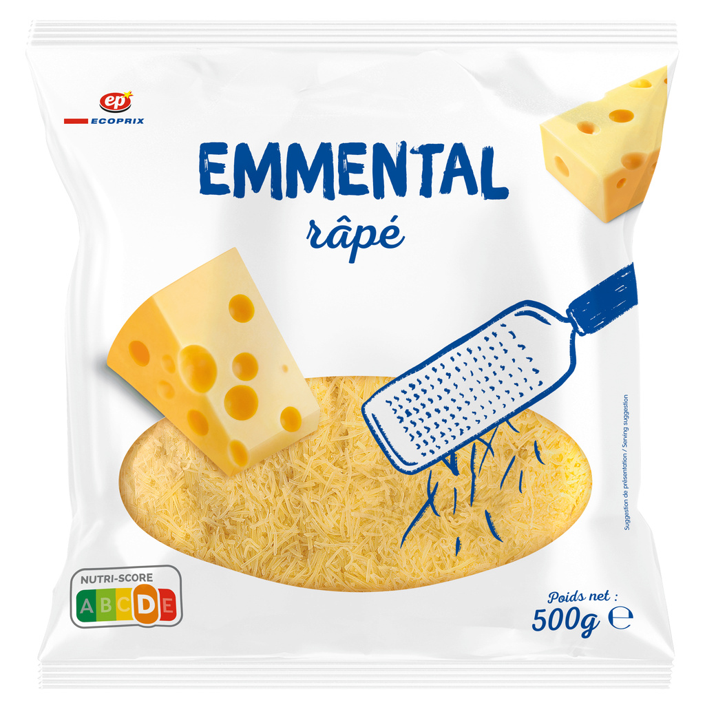 Emmental Râpé Épais Sachet 500g