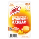 HARPIC Bloc WC adhésif Hygienic & Fresh Fraicheur d'Agrumes x2																																																														
