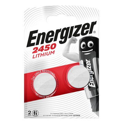 Piles bouton Energizer Lithium 2450, pack de 2