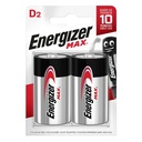 Energizer Max Alkaline Batteries D/LR20, Pack of 2