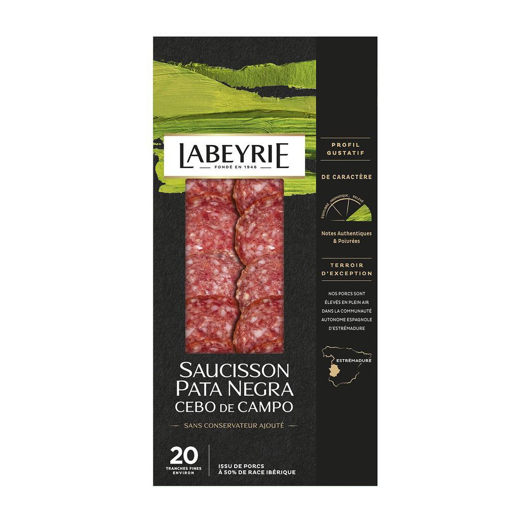Pata Negra Cebo de Campo Dry-Cured Sausage 60g, about 20 thin slices, Labeyrie
