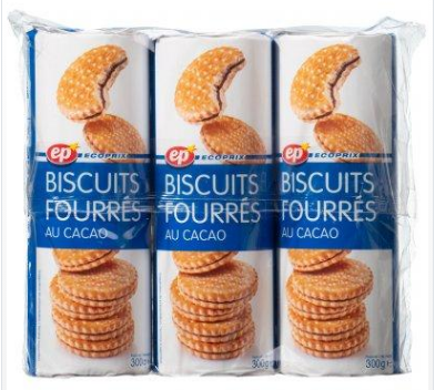 Biscuits Goûter Ronds Fourrés Cacao 3x300g