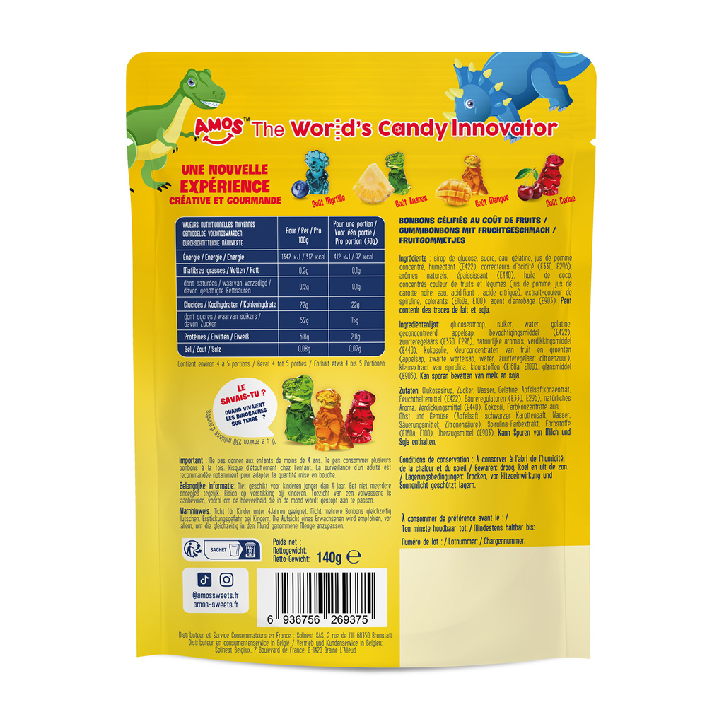 AMOS Kids Dinos Pouch 140g