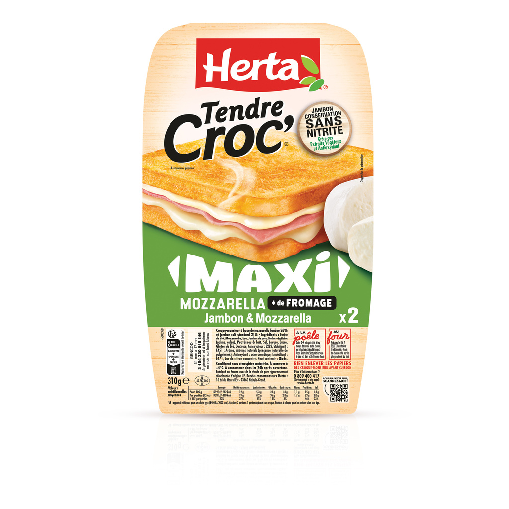 HERTA Maxi Mozzarella Croque-Monsieur x2 310g
