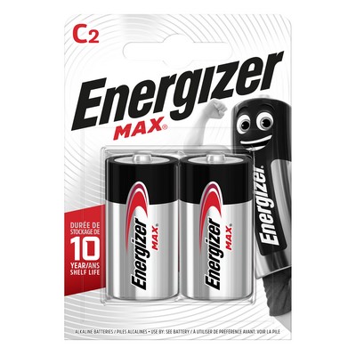 Energizer Max Alkaline Batteries C/LR14, Pack of 2