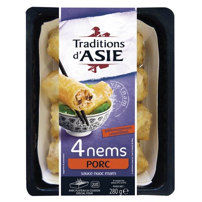 4 NEMS PORC TRADITIONS D'ASIE 280G