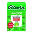 RICOLA sans sucres boîte de 50g Eucalyptus Stévia