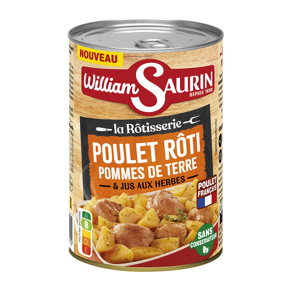 WILLIAM-SAURIN - Poulet Rôti Pommes de Terre et Jus aux Herbes - 400g