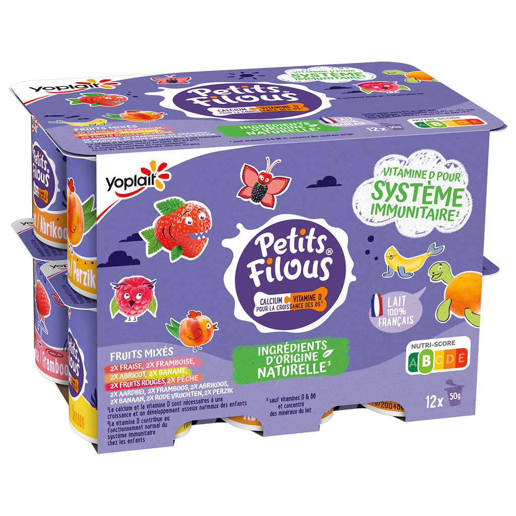 Petits Filous Dessert Lacté Fruits Mixés 12x50g
