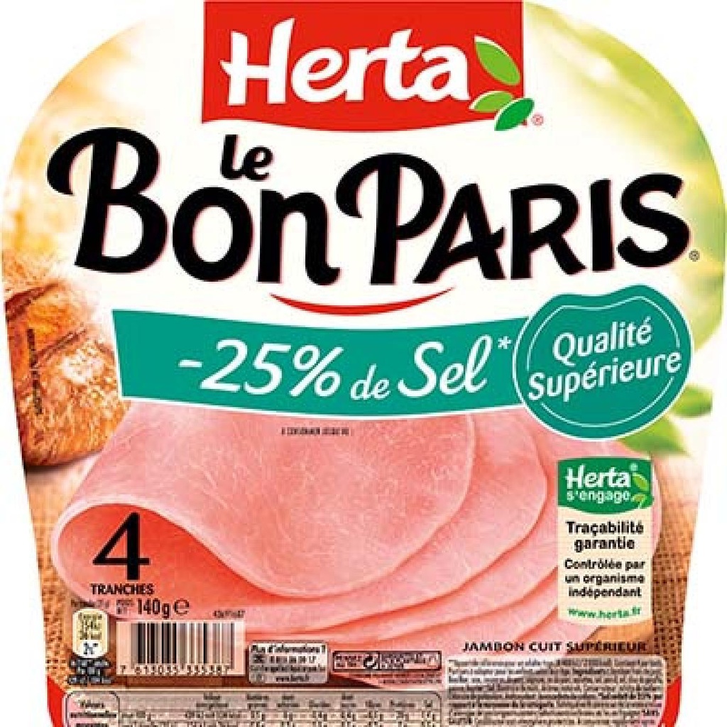 LE BON PARIS Ham -25% Salt CSNi 4Slices 140g