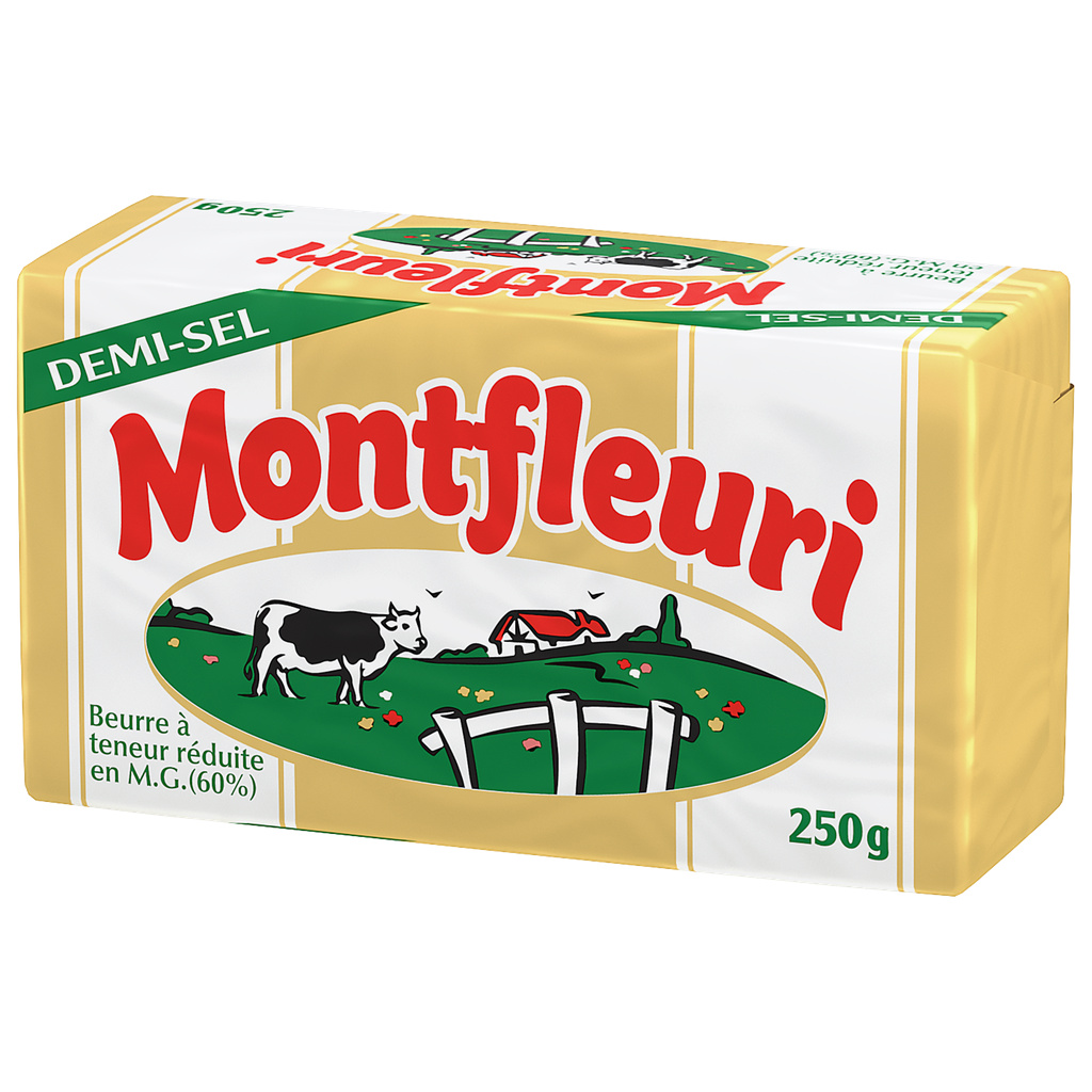 MONTFLEURI Reduced-Fat Lightly Salted Butter 60% Fat 250g