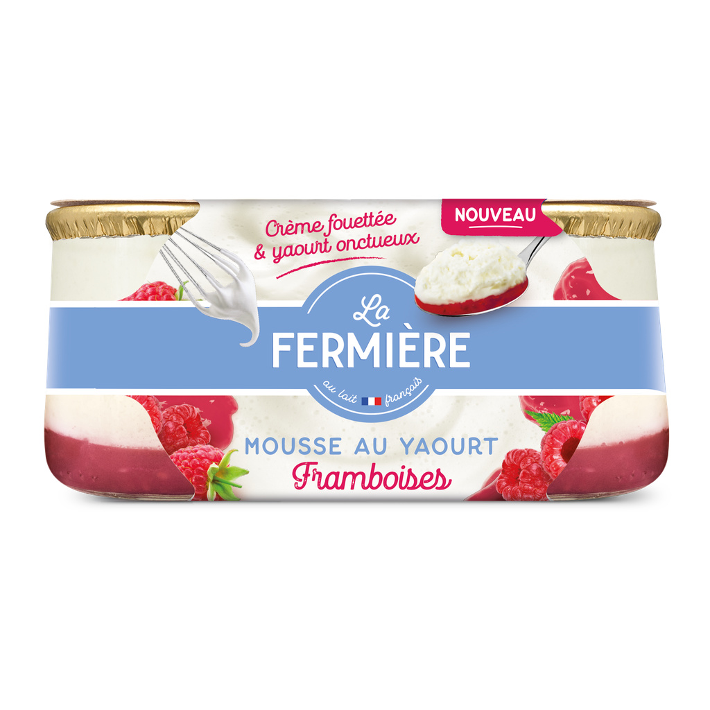 Mousse au Yaourt sur Lit de Framboise 2x90g