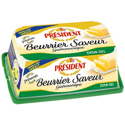 PRESIDENT Gourmet Lightly Salted Butter Dish 80% Fat 225g